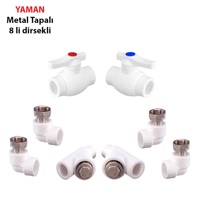 METAL KOMBİ SETİ DİRSEKLİ 8 Lİ (YAMAN)-(KOLİ ADET 36)