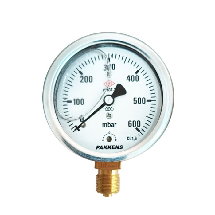 GLİSERİNLİ MANOMETRE 0-600 MBAR