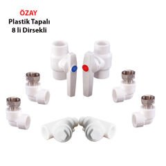 PLASTİK TAPALI KOMBİ SETİ DİRSEKLİ 8 Lİ (ÖZAY)-(KOLİ ADET 30)